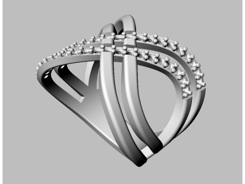 Fashion Diamond Ring 3D Print Model