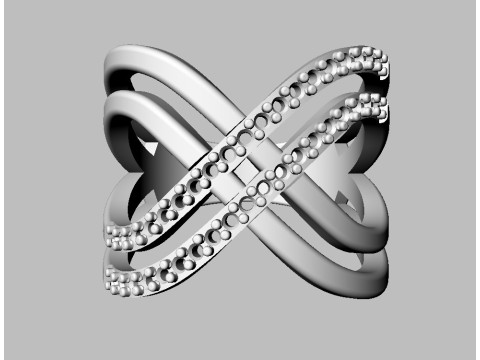 Fashion Diamond Ring 3D Print Model