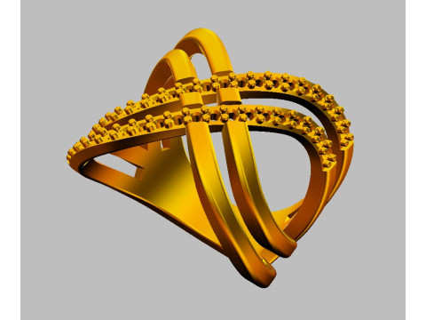 Fashion Diamond Ring 3D Print Model