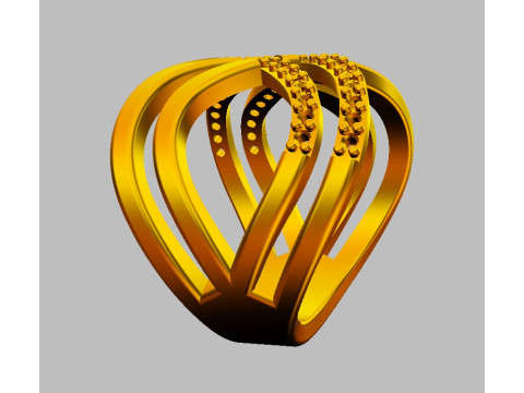 Fashion Diamond Ring 3D Print Model