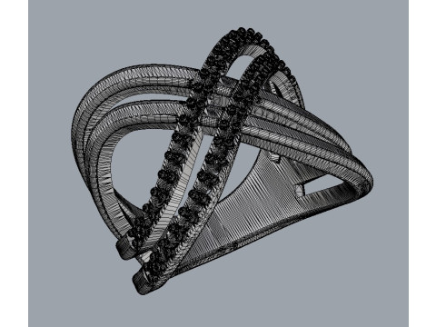 Fashion Diamond Ring 3D Print Model