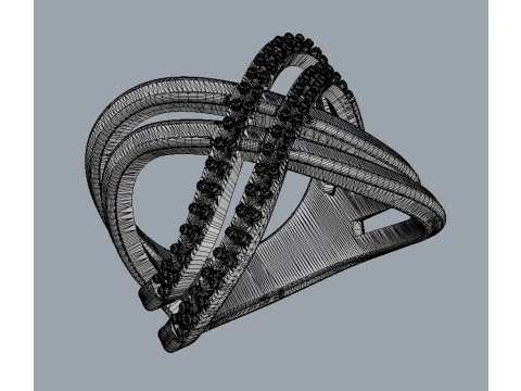 Fashion Diamond Ring 3D Print Model