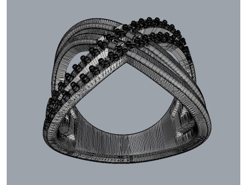Fashion Diamond Ring 3D Print Model