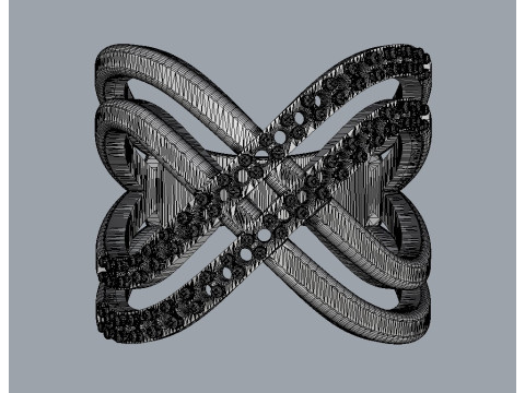 Fashion Diamond Ring 3D Print Model