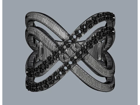 Fashion Diamond Ring 3D Print Model
