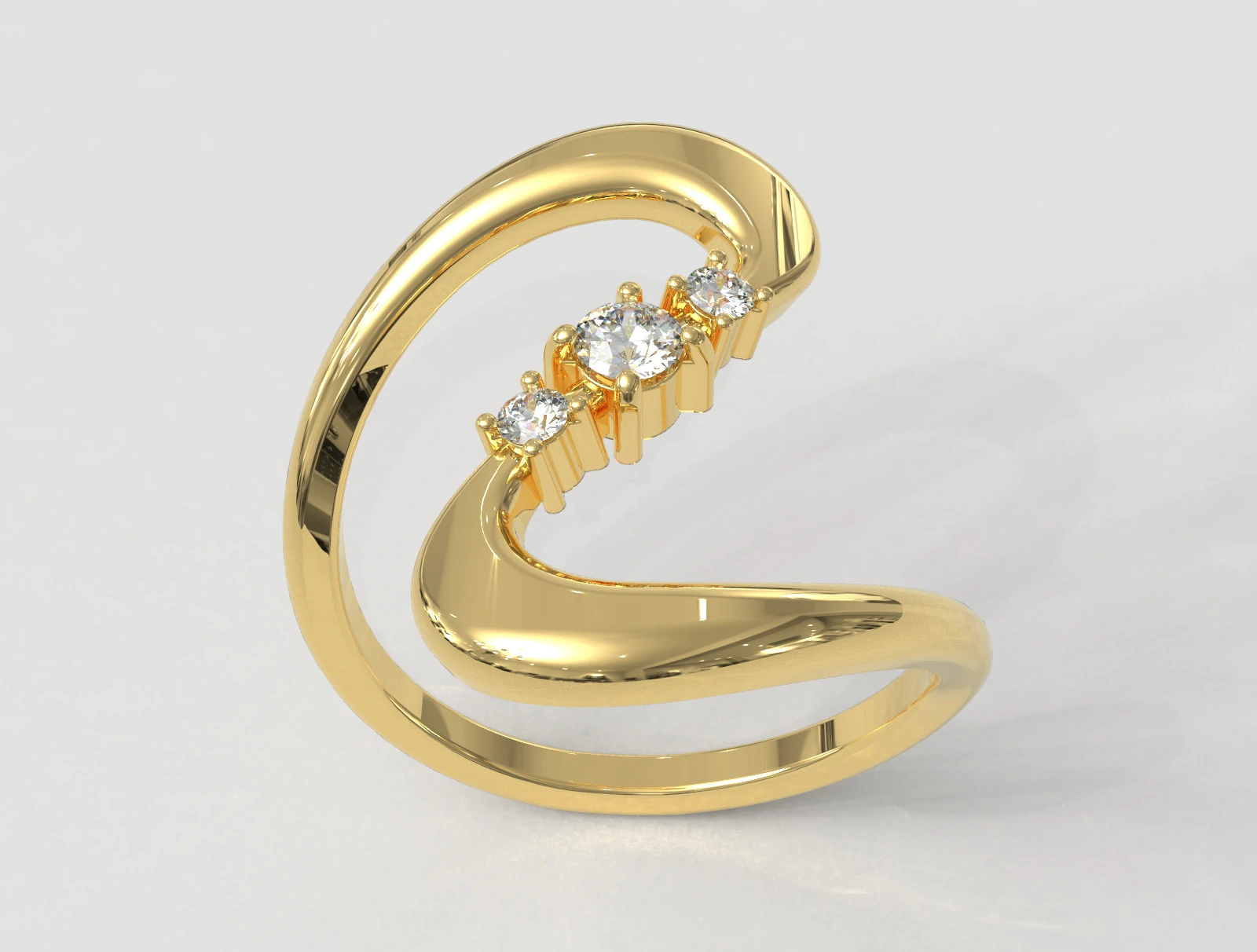 Gemstone Modern Ring 3D Print Model .c4d .max .obj .3ds .fbx .stl .blend