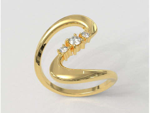 Gemstone Modern Ring 3D Print Model