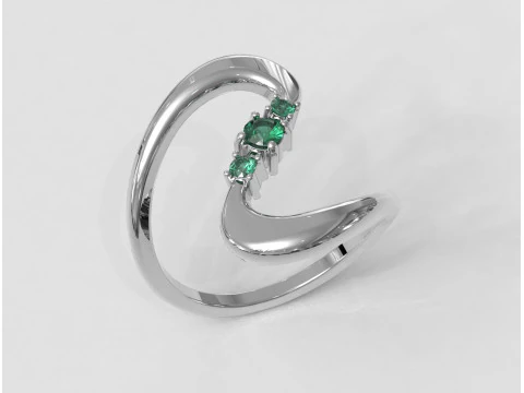Gemstone Modern Ring 3D Print Model