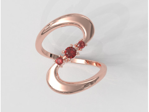 Gemstone Modern Ring 3D Print Model