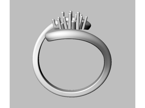 Gemstone Modern Ring 3D Print Model