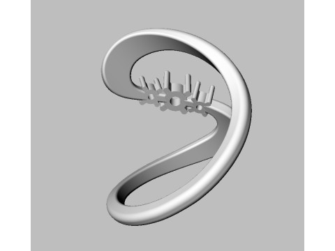 Gemstone Modern Ring 3D Print Model