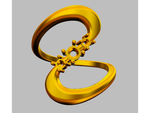 Gemstone Modern Ring 3D Print Model