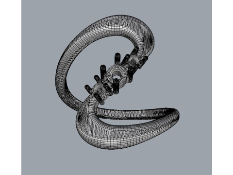 Gemstone Modern Ring 3D Print Model