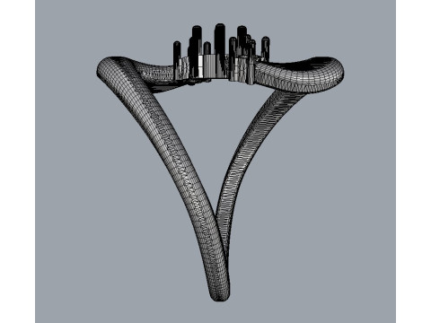 Gemstone Modern Ring 3D Print Model