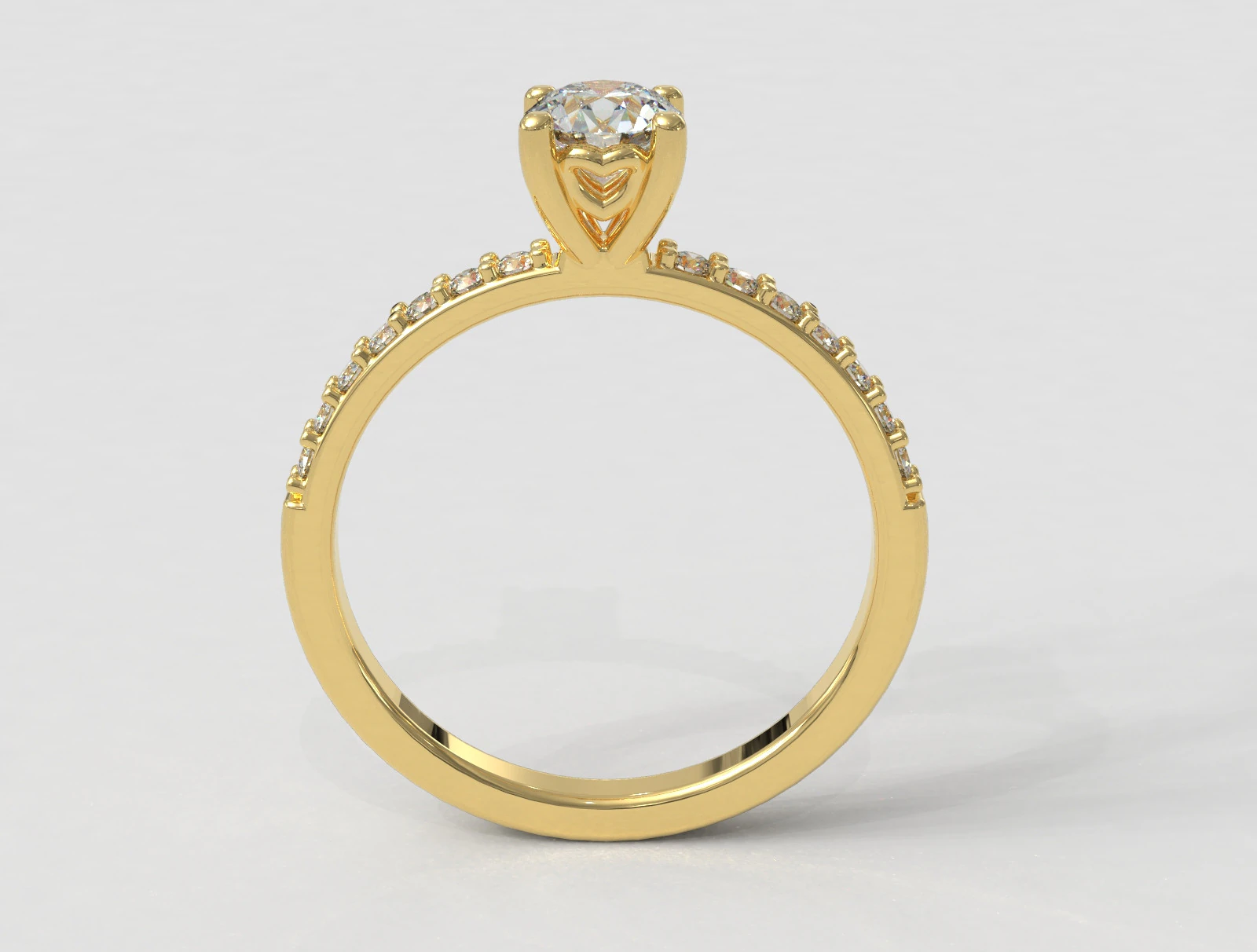 5mm Heart Engagement Ring 3D Print Model .c4d .max .obj .3ds .fbx .stl .blend 