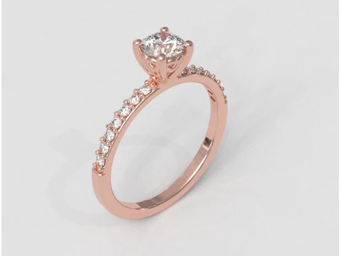 5mm Heart Engagement Ring 3D Print Model