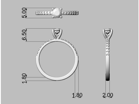 5mm Heart Engagement Ring 3D 프린트 모델