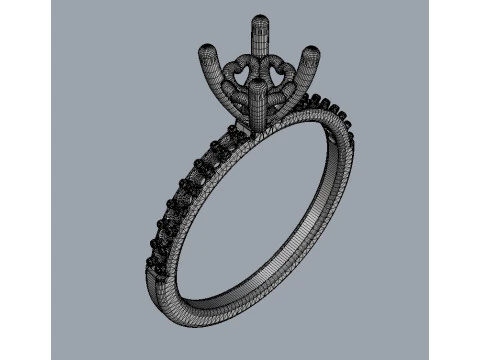 5mm Heart Engagement Ring 3D Print Model
