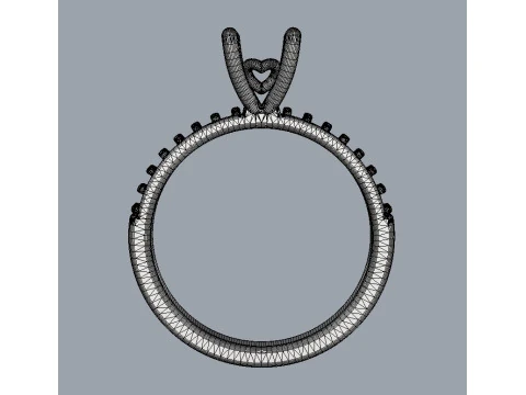 5mm Heart Engagement Ring 3D Print Model