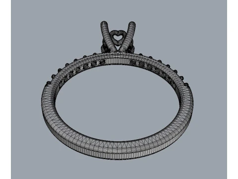 5mm Heart Engagement Ring 3D Print Model