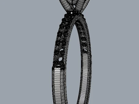5mm Heart Engagement Ring 3D Print Model