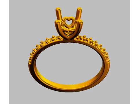 5mm Heart Engagement Ring 3D Print Model