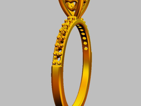 5mm Heart Engagement Ring 3D 프린트 모델