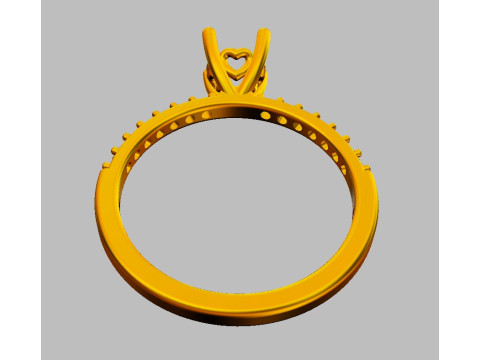 5mm Heart Engagement Ring 3D 프린트 모델