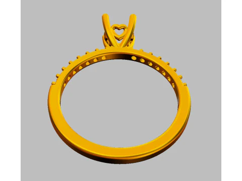 5mm Heart Engagement Ring 3D Print Model