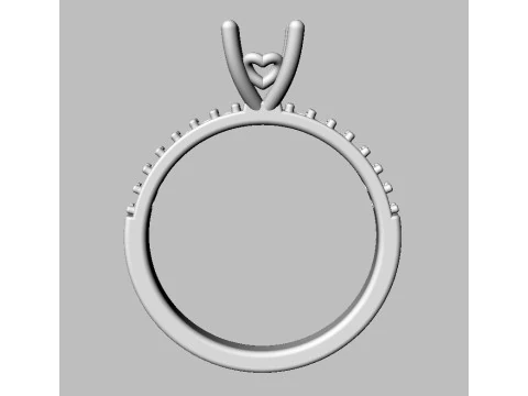 5mm Heart Engagement Ring 3D Print Model