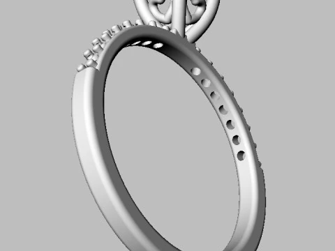 5mm Heart Engagement Ring 3D Print Model
