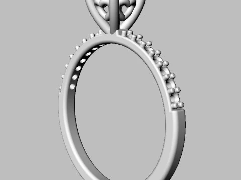 5mm Heart Engagement Ring 3D Print Model