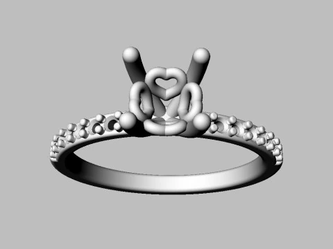 5mm Heart Engagement Ring 3D Print Model