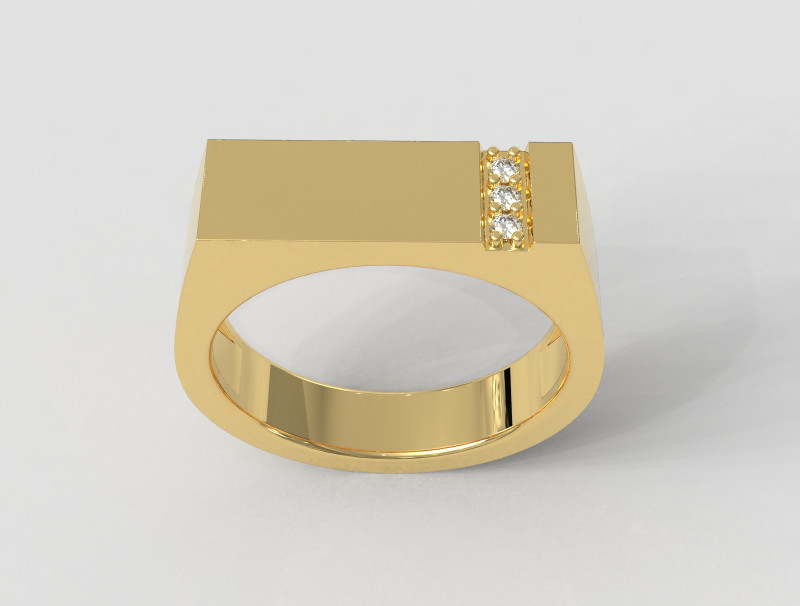 Diamond Classic Cheavlier Ring Modelo de Impressão 3D .c4d .max .obj .3ds .fbx .stl .blend