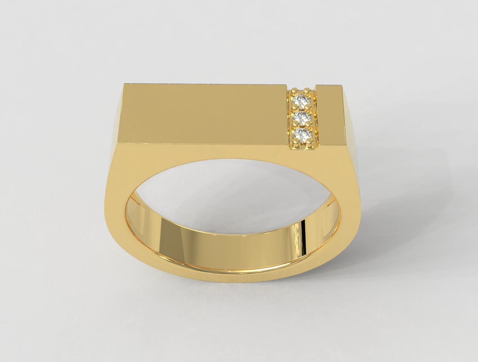 Diamond Classic Cheavlier Ring 3D Print Model .c4d .max .obj .3ds .fbx .stl .blend