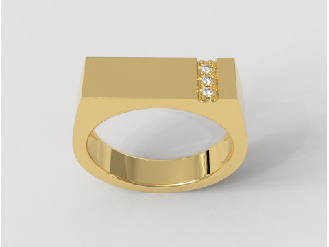 Diamond Classic Cheavlier Ring 3D Print Model