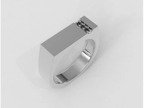 Diamond Classic Cheavlier Ring 3D Print Model