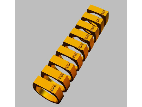 Diamond Classic Cheavlier Ring Modelo de Impressão 3D