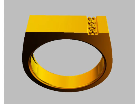 Diamond Classic Cheavlier Ring 3D Print Model