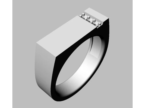 Diamond Classic Cheavlier Ring 3D Print Model