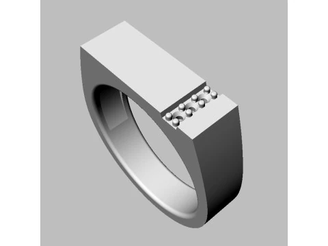Diamond Classic Cheavlier Ring 3D Print Model
