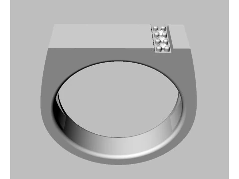 Diamond Classic Cheavlier Ring 3D Print Model