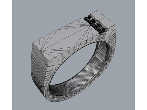 Diamond Classic Cheavlier Ring Modelo de Impressão 3D