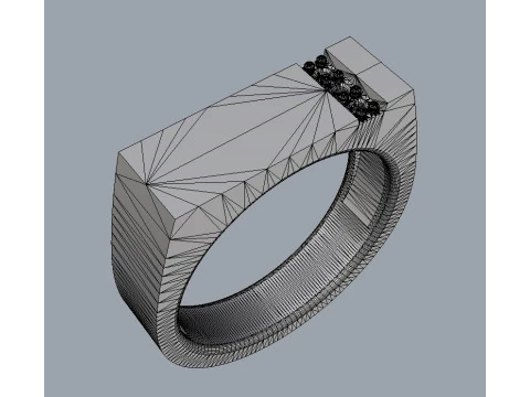 Diamond Classic Cheavlier Ring 3D Print Model
