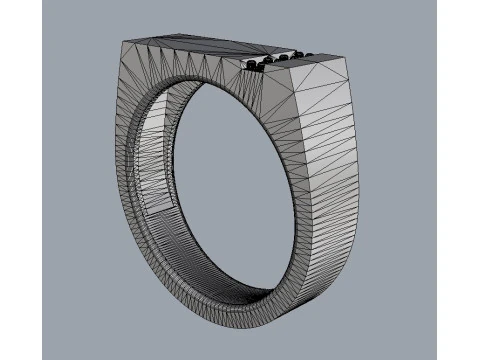 Diamond Classic Cheavlier Ring 3D Print Model