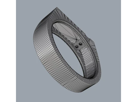 Diamond Classic Cheavlier Ring 3D Print Model