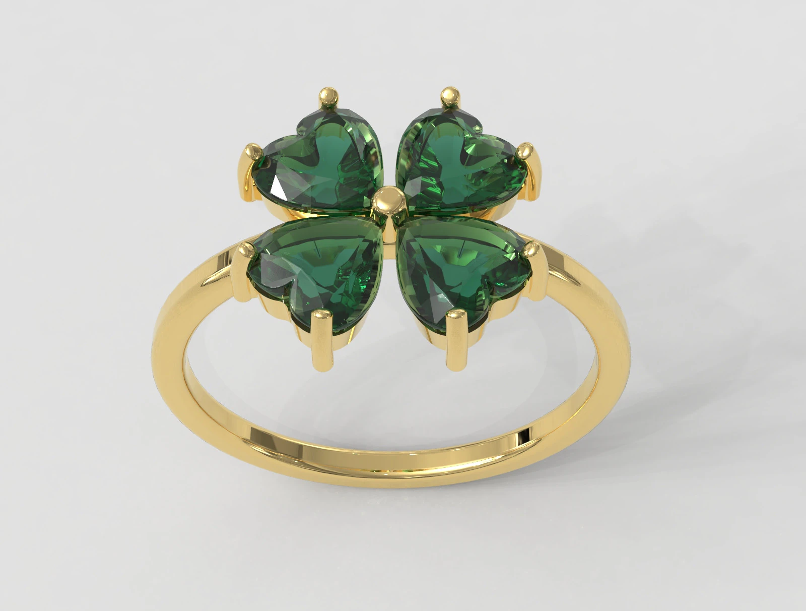 Clover Gemstone Ring 3D Print Model .c4d .max .obj .3ds .fbx .stl .blend