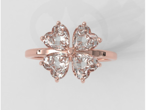 Clover Gemstone Ring 3D प्रिंट मॉडल