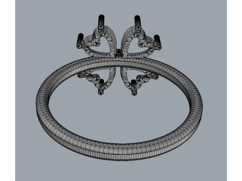 Clover Gemstone Ring 3D Print Model