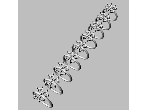 Clover Gemstone Ring 3D Print Model